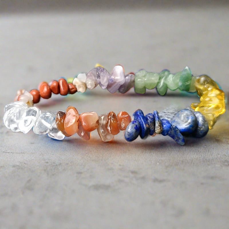 Chakra Healing Quartz Crystal Bracelet Set