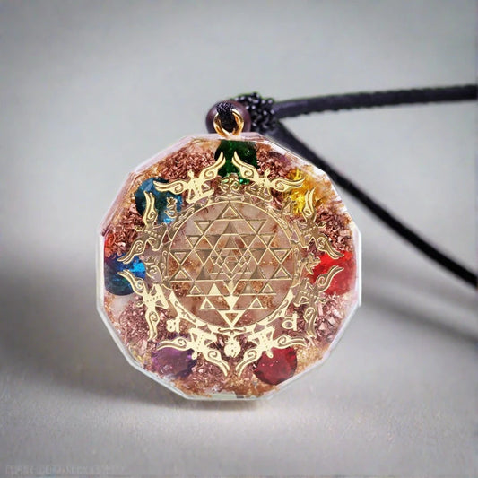 Chakra Healing Orgonite Pendant EMF Protection Necklace