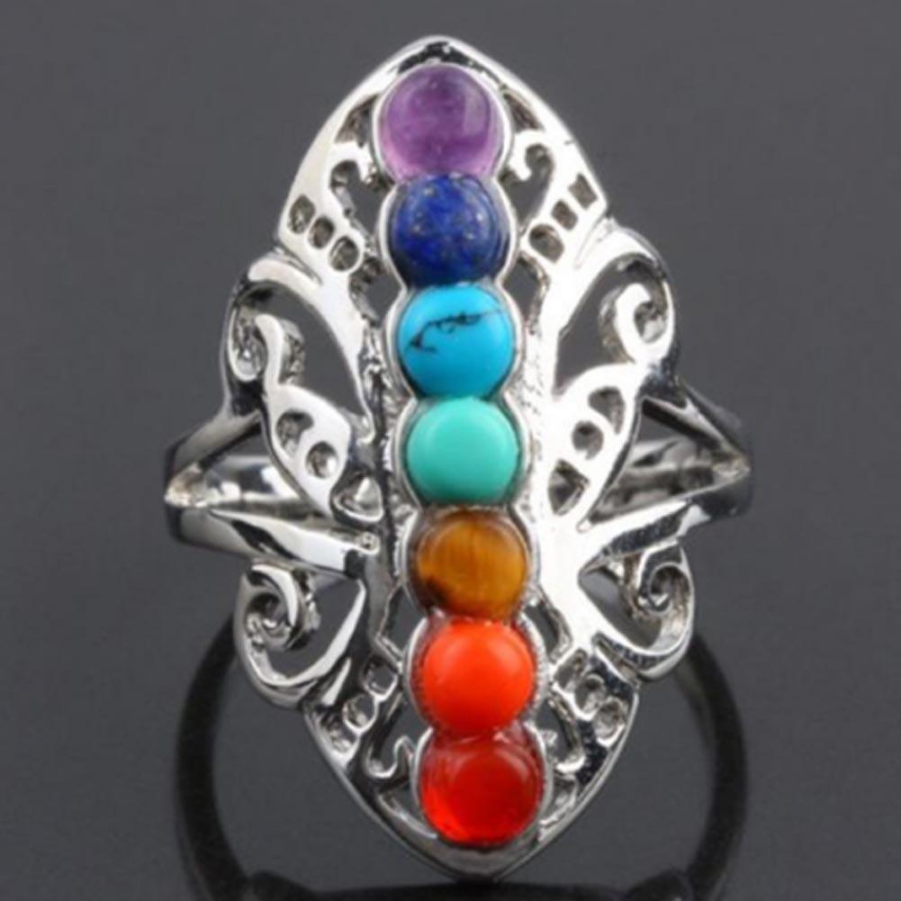 7 Chakra Reiki Healing Stone Ring